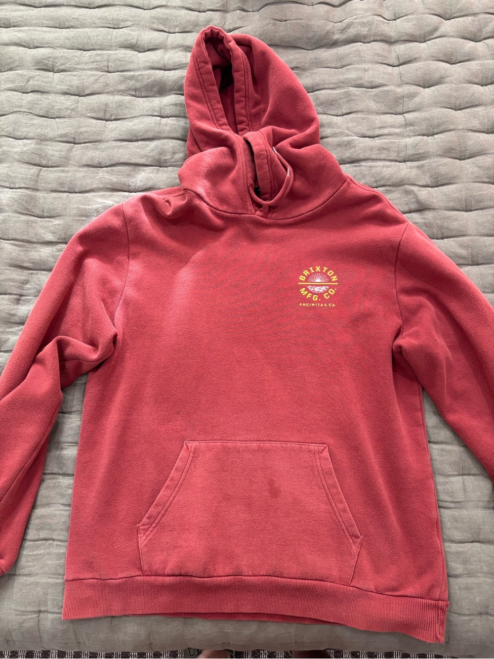 Brixton Maroon Hoodie with Yellow Chest Logo